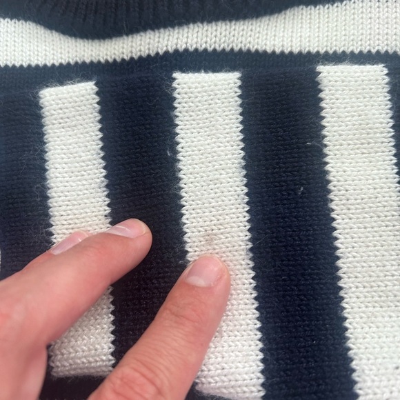 Florence Eiserman Striped Navy and White Kids Dress with Yellow Flower - Picture 3 of 6